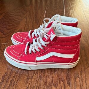 Vans Bold Red and White High-Tops